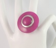 Bague Argent massif & Quartzite Fushia (Exempl.uniq.T55)