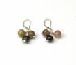 Boucles d'Oreilles  " Dame de Coeur G ",Tourmalines Couleur & Argent