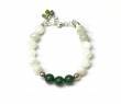 Bracelet"Belle de Coeur-F" Malachite-P de Lune & Argent 925.