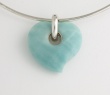 Pendentif "Coeur" en  Amazonite facetée & Argent 