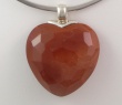 Pendentif  "COEUR" Jaspe brun et Argent