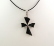 Croix " Alma " pour Homme. Argent & Onyx