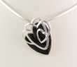 Multi-Coeurs en Argent 925° et émail " Black-Night "