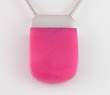 Pendentif rectangle Argent et Quartzite rose-fushia 