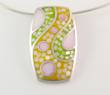 Pendentif "Gaudi-2" en Argent, Email & Nacre blanche