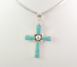 Croix "Gandolfo" en Argent et Turquoise d'Arizona