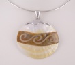 Pendentif "Shell" en Argent & Nacre blonde et brune