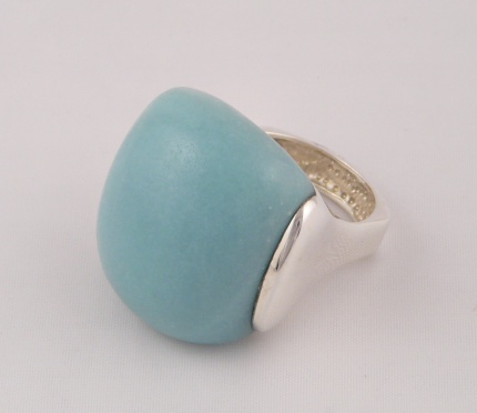 Bague Argent et Amazonite (Taille uniq.T56)