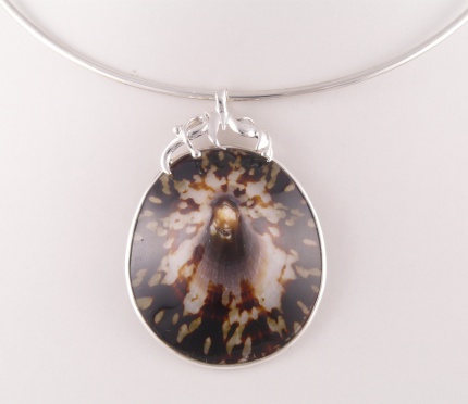 Pendentif "Shell" en Argent & Nacre "Tiger" 